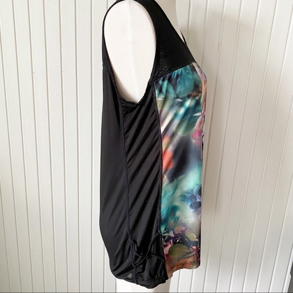 Nanette Lepore Floral Print Mesh Workout Tank Top Size Large - Picture 11 of 11